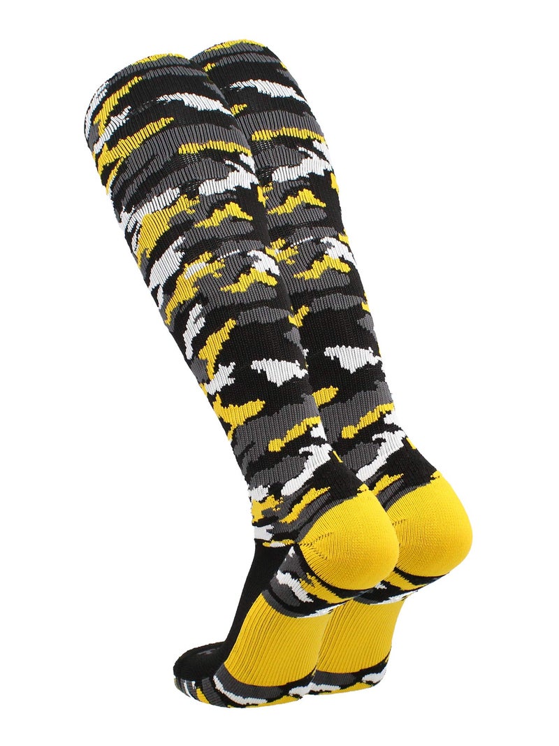 TCK Sports Woodland Camo Over-the-Calf Compression Socks - Black/Gold Camo - Small - Black/Gold Camo,Small - Image 2